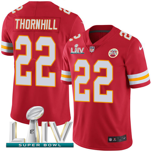 Kansas City Chiefs Nike #22 Juan Thornhill Red Super Bowl LIV 2020 Team Color Men Stitched NFL Vapor Untouchable Limited Jersey->youth nfl jersey->Youth Jersey
